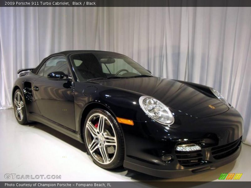 Black / Black 2009 Porsche 911 Turbo Cabriolet