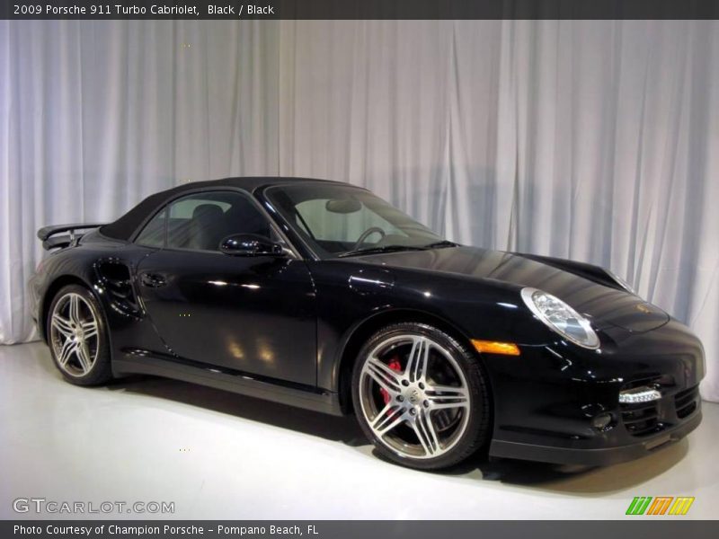 Black / Black 2009 Porsche 911 Turbo Cabriolet