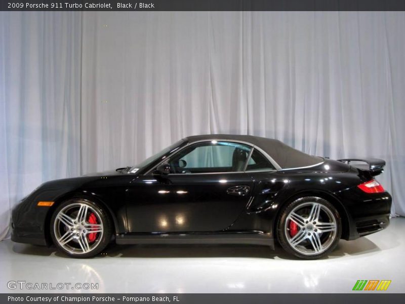 Black / Black 2009 Porsche 911 Turbo Cabriolet