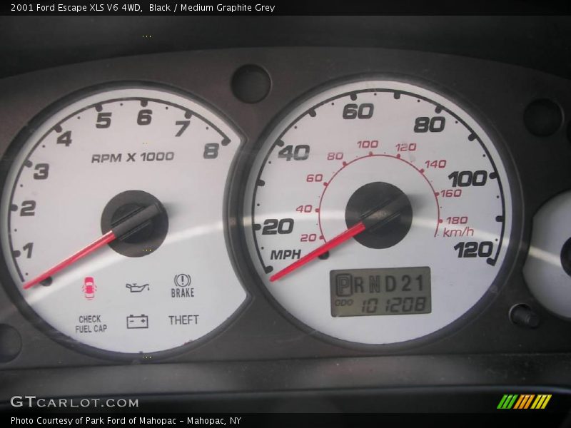 Black / Medium Graphite Grey 2001 Ford Escape XLS V6 4WD