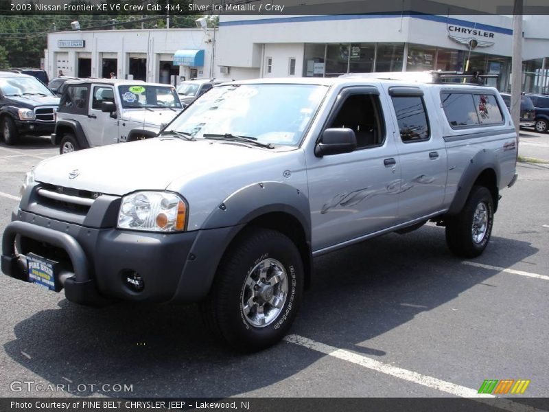 Silver Ice Metallic / Gray 2003 Nissan Frontier XE V6 Crew Cab 4x4