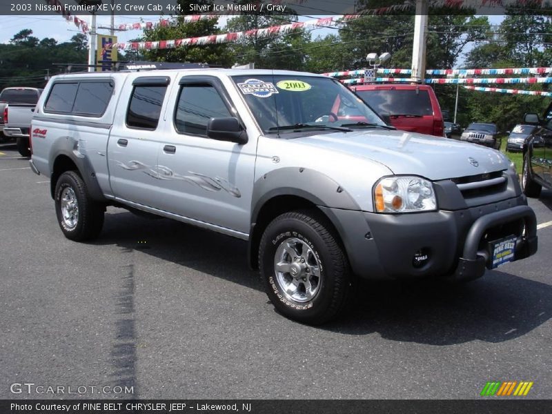Silver Ice Metallic / Gray 2003 Nissan Frontier XE V6 Crew Cab 4x4
