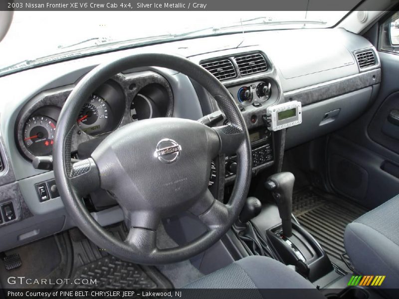 Silver Ice Metallic / Gray 2003 Nissan Frontier XE V6 Crew Cab 4x4