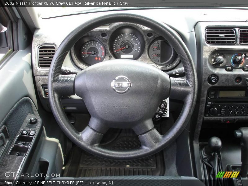 Silver Ice Metallic / Gray 2003 Nissan Frontier XE V6 Crew Cab 4x4