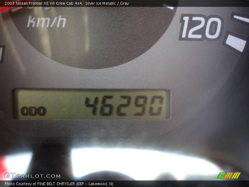 Silver Ice Metallic / Gray 2003 Nissan Frontier XE V6 Crew Cab 4x4