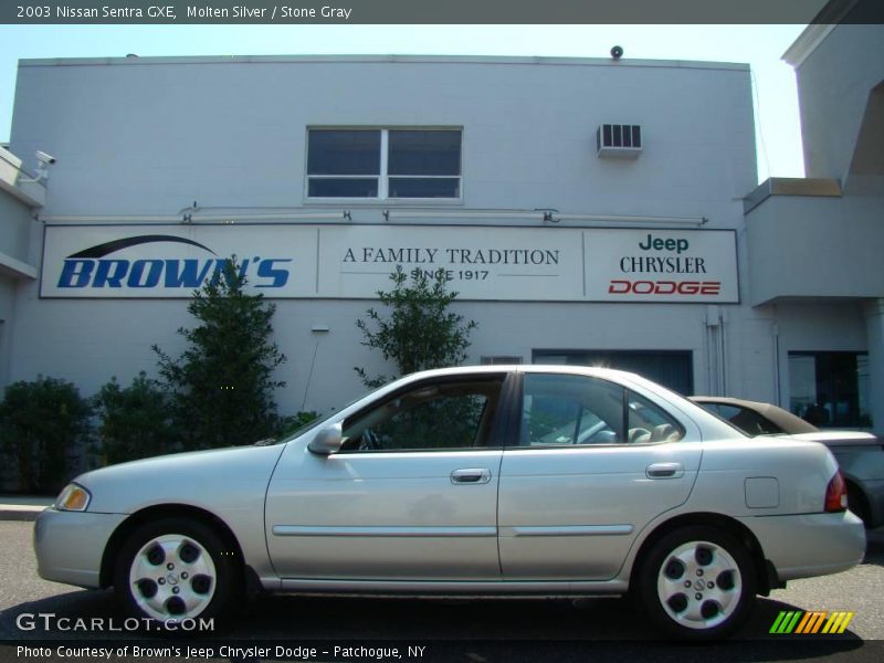 Molten Silver / Stone Gray 2003 Nissan Sentra GXE