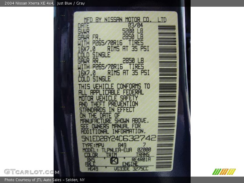 Just Blue / Gray 2004 Nissan Xterra XE 4x4