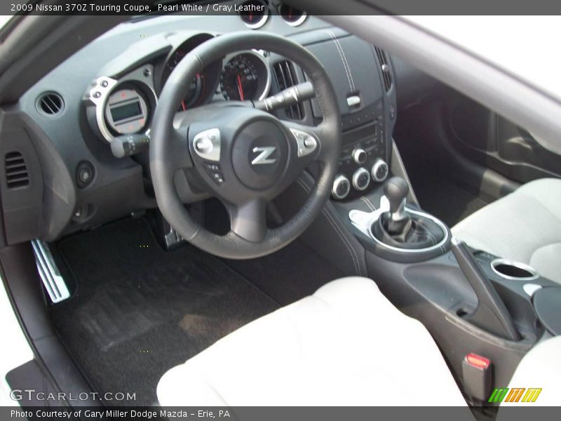 Pearl White / Gray Leather 2009 Nissan 370Z Touring Coupe