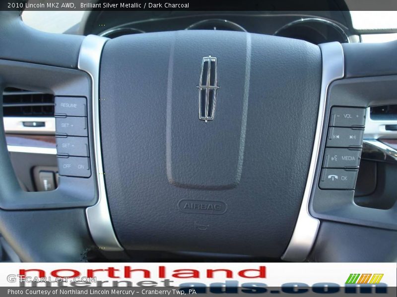 Brilliant Silver Metallic / Dark Charcoal 2010 Lincoln MKZ AWD