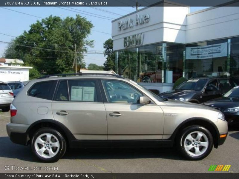 Platinum Bronze Metallic / Sand Beige 2007 BMW X3 3.0si