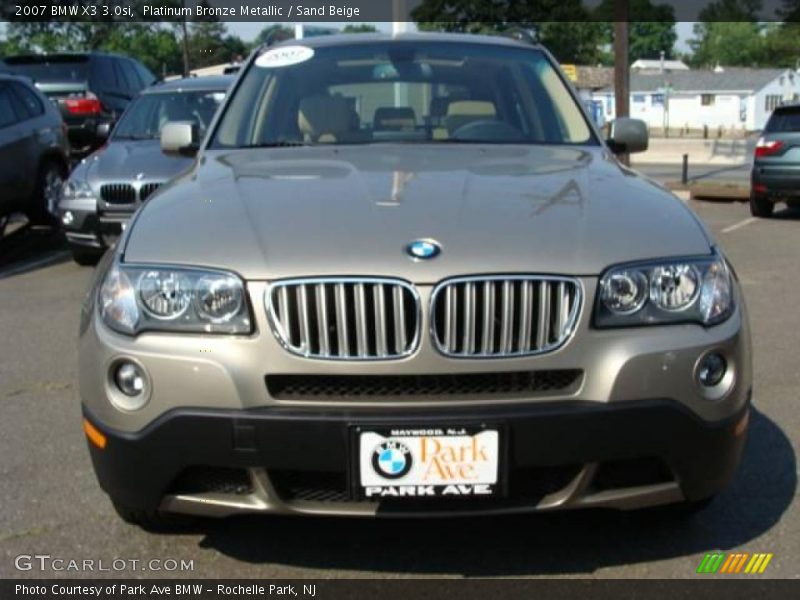 Platinum Bronze Metallic / Sand Beige 2007 BMW X3 3.0si
