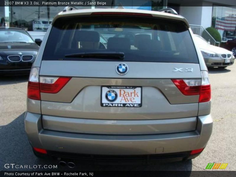 Platinum Bronze Metallic / Sand Beige 2007 BMW X3 3.0si