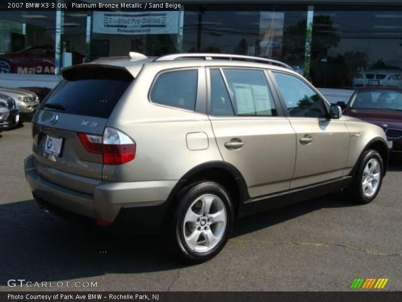 Platinum Bronze Metallic / Sand Beige 2007 BMW X3 3.0si