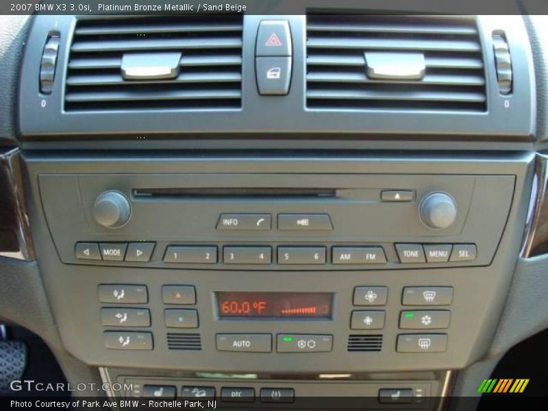 Platinum Bronze Metallic / Sand Beige 2007 BMW X3 3.0si