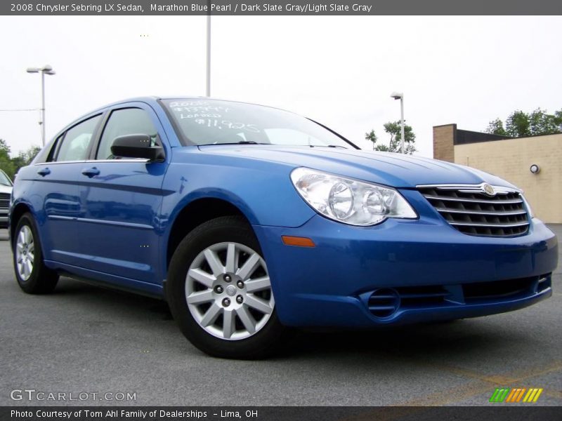 Marathon Blue Pearl / Dark Slate Gray/Light Slate Gray 2008 Chrysler Sebring LX Sedan