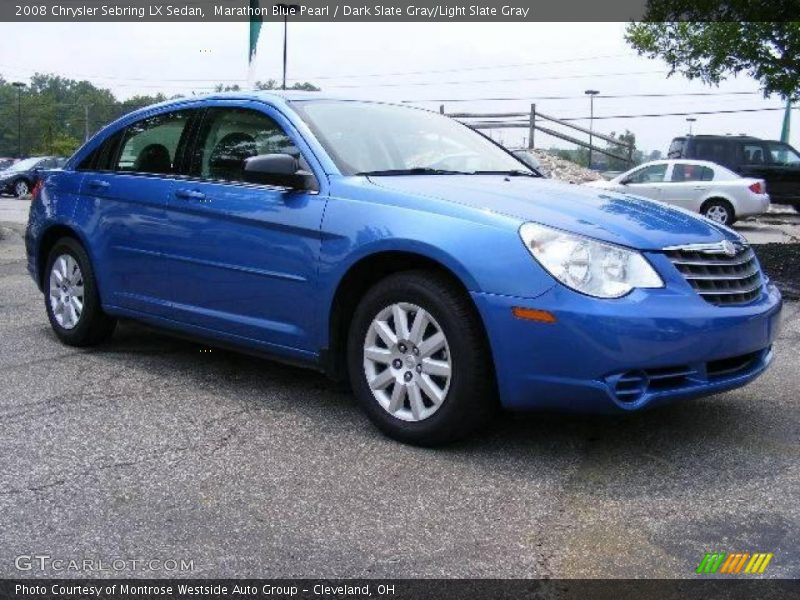 Marathon Blue Pearl / Dark Slate Gray/Light Slate Gray 2008 Chrysler Sebring LX Sedan