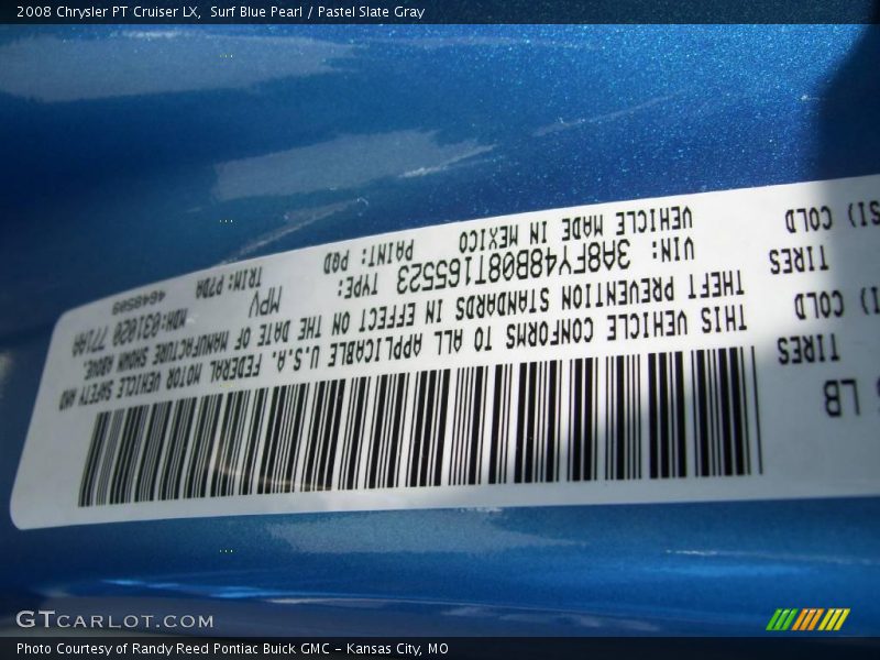 Surf Blue Pearl / Pastel Slate Gray 2008 Chrysler PT Cruiser LX