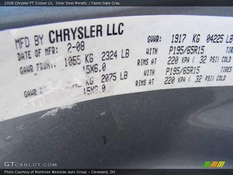 Silver Steel Metallic / Pastel Slate Gray 2008 Chrysler PT Cruiser LX