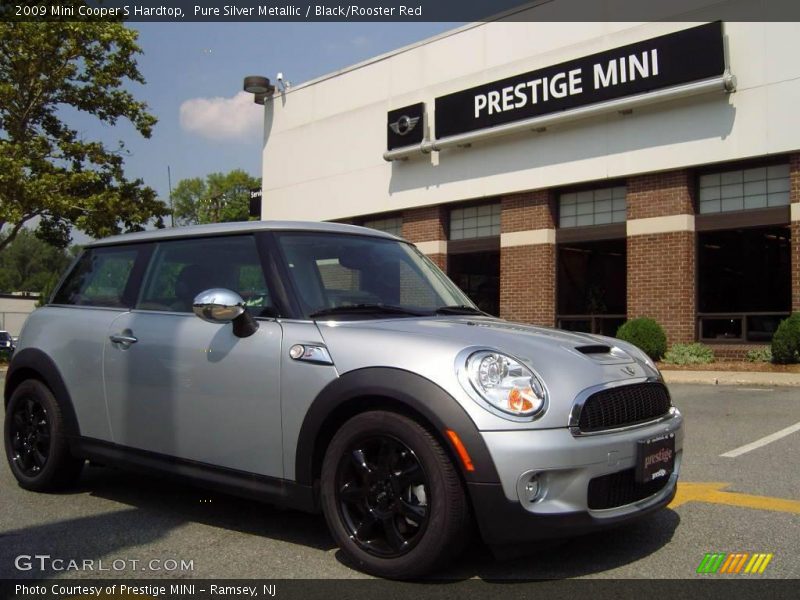 Pure Silver Metallic / Black/Rooster Red 2009 Mini Cooper S Hardtop