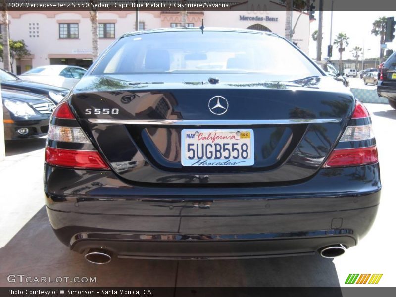 Capri Blue Metallic / Cashmere/Savanna 2007 Mercedes-Benz S 550 Sedan