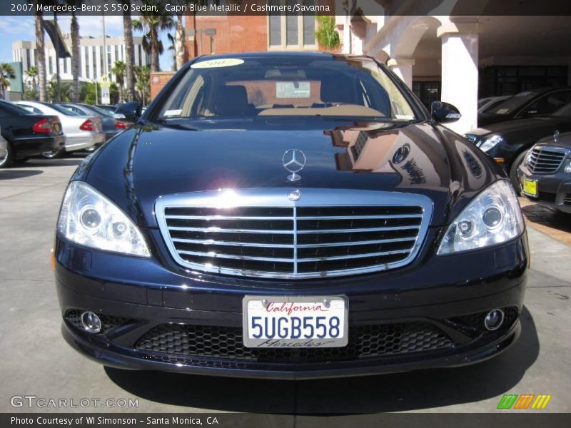 Capri Blue Metallic / Cashmere/Savanna 2007 Mercedes-Benz S 550 Sedan