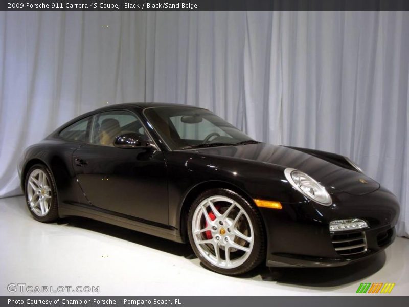 Black / Black/Sand Beige 2009 Porsche 911 Carrera 4S Coupe
