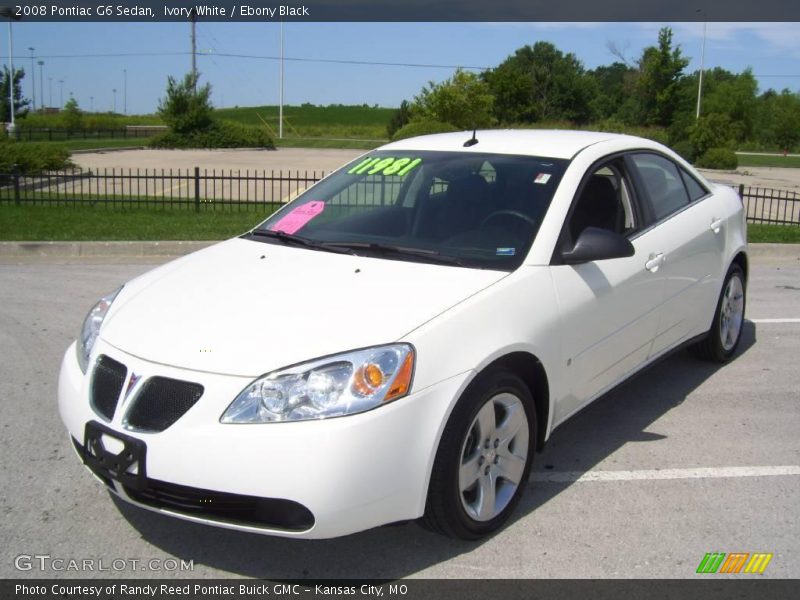 Ivory White / Ebony Black 2008 Pontiac G6 Sedan