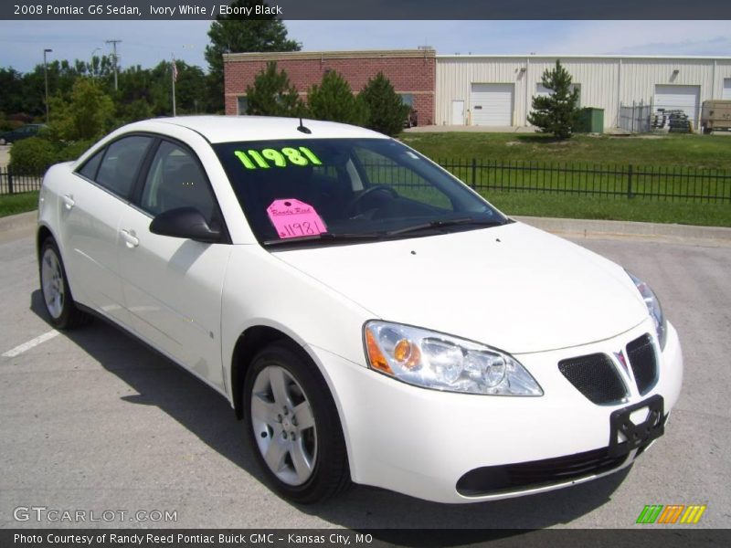 Ivory White / Ebony Black 2008 Pontiac G6 Sedan