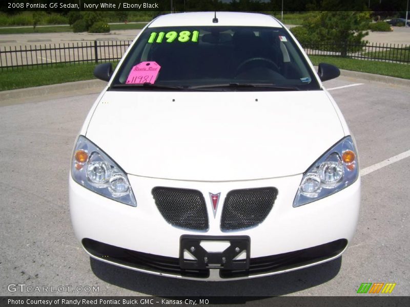 Ivory White / Ebony Black 2008 Pontiac G6 Sedan