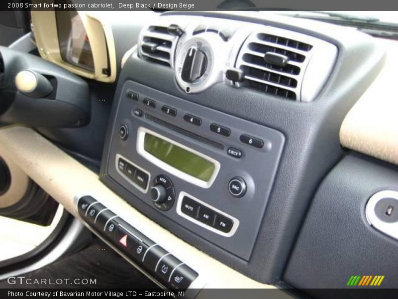 Deep Black / Design Beige 2008 Smart fortwo passion cabriolet