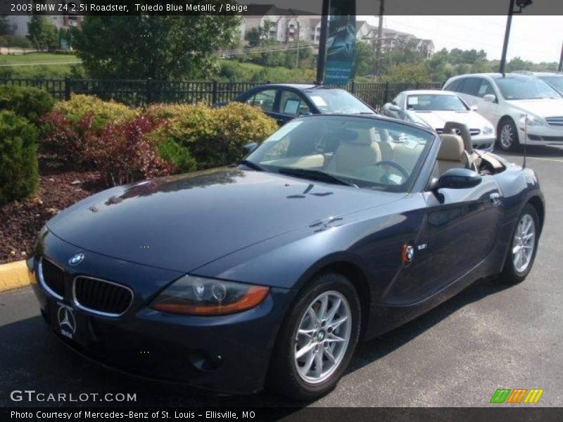 Toledo Blue Metallic / Beige 2003 BMW Z4 2.5i Roadster