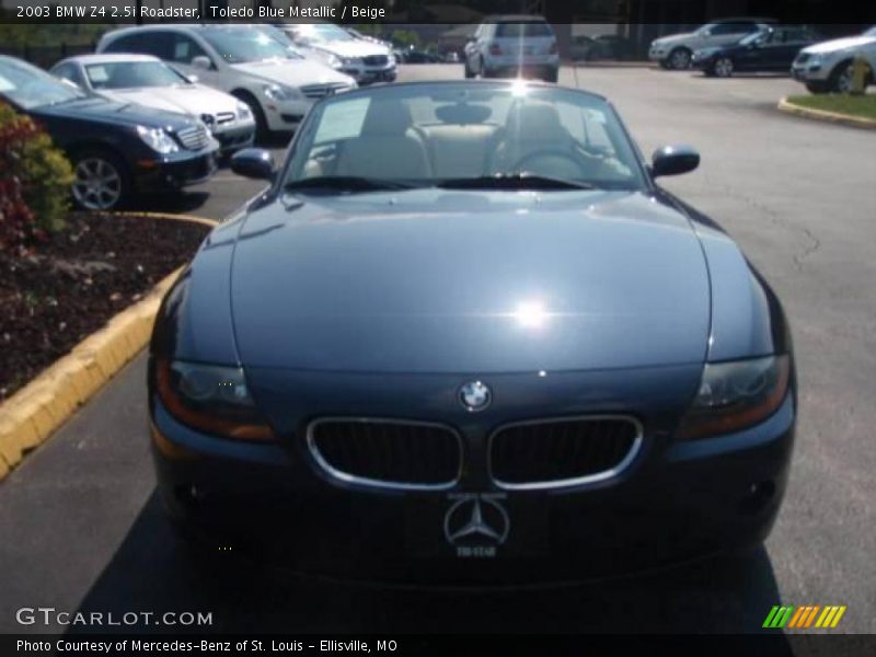 Toledo Blue Metallic / Beige 2003 BMW Z4 2.5i Roadster