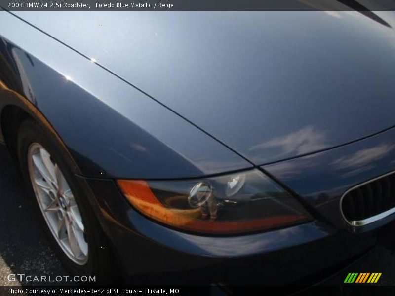 Toledo Blue Metallic / Beige 2003 BMW Z4 2.5i Roadster
