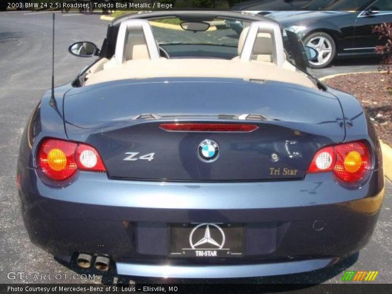 Toledo Blue Metallic / Beige 2003 BMW Z4 2.5i Roadster