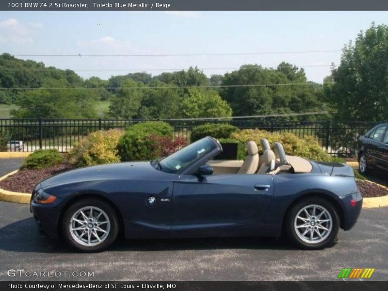 Toledo Blue Metallic / Beige 2003 BMW Z4 2.5i Roadster