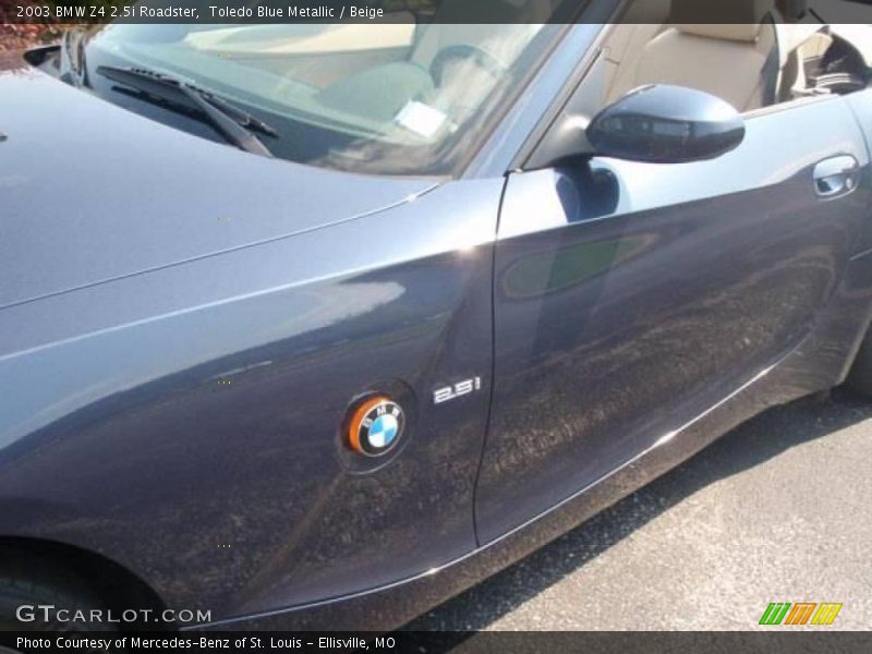 Toledo Blue Metallic / Beige 2003 BMW Z4 2.5i Roadster