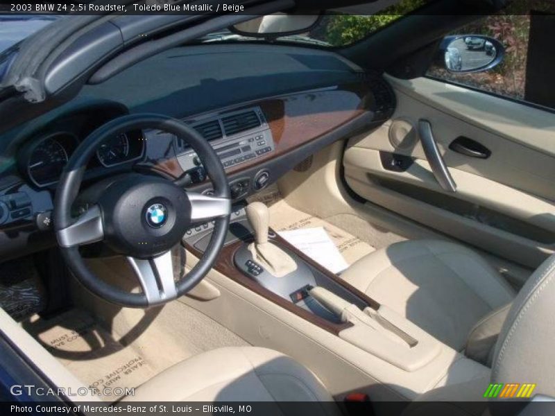 Toledo Blue Metallic / Beige 2003 BMW Z4 2.5i Roadster