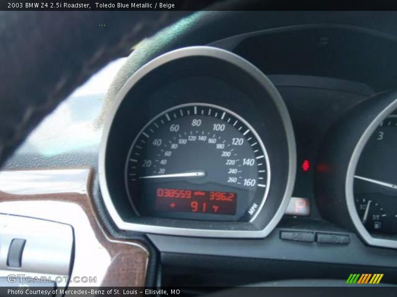 Toledo Blue Metallic / Beige 2003 BMW Z4 2.5i Roadster