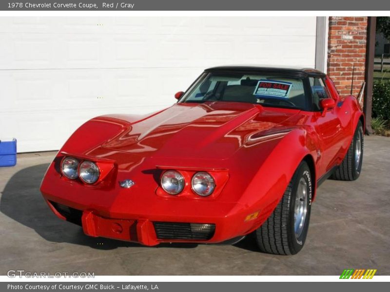 Red / Gray 1978 Chevrolet Corvette Coupe