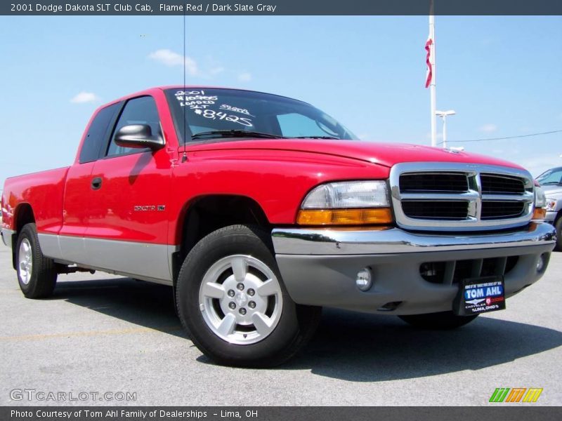 Flame Red / Dark Slate Gray 2001 Dodge Dakota SLT Club Cab