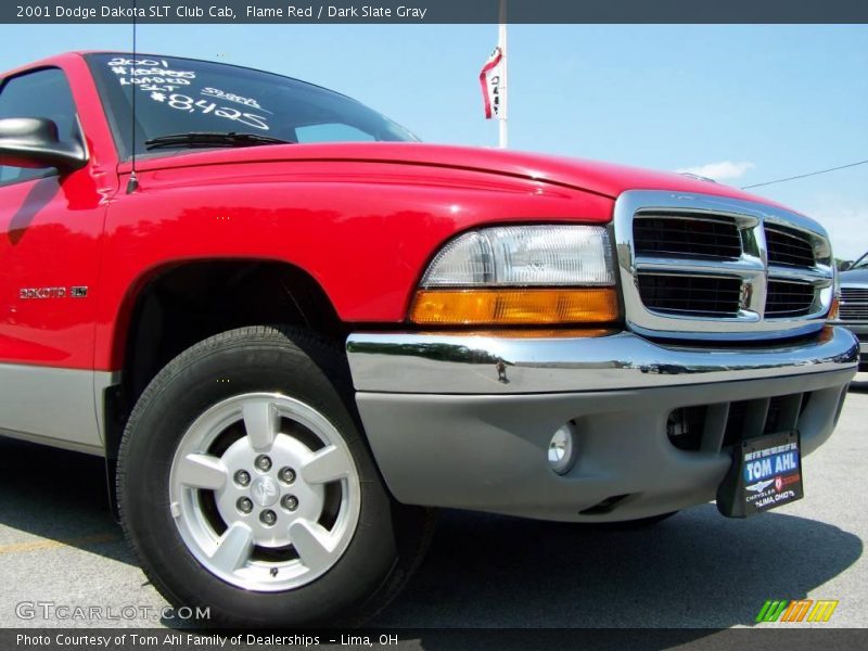 Flame Red / Dark Slate Gray 2001 Dodge Dakota SLT Club Cab