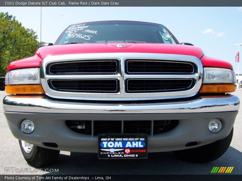 Flame Red / Dark Slate Gray 2001 Dodge Dakota SLT Club Cab