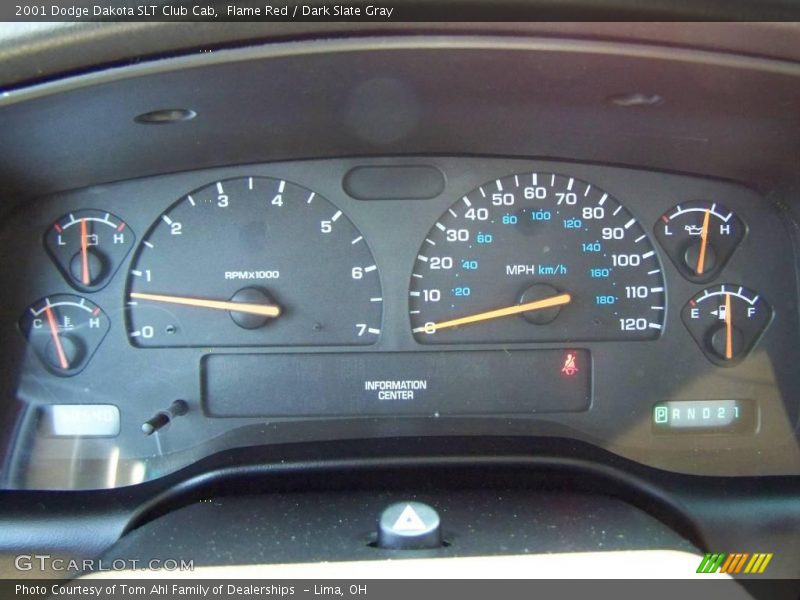 Flame Red / Dark Slate Gray 2001 Dodge Dakota SLT Club Cab