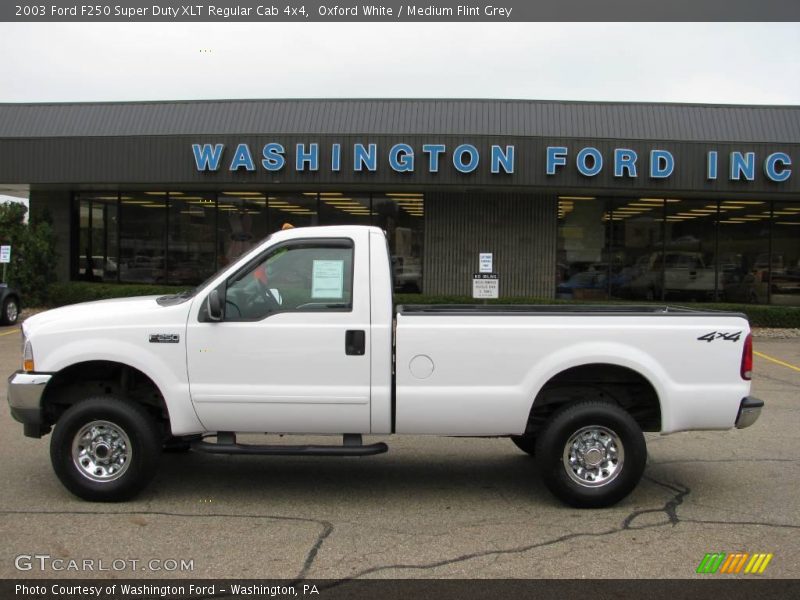 Oxford White / Medium Flint Grey 2003 Ford F250 Super Duty XLT Regular Cab 4x4