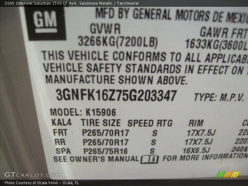 Sandstone Metallic / Tan/Neutral 2005 Chevrolet Suburban 1500 LT 4x4