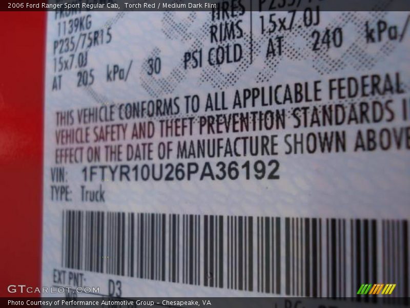 Torch Red / Medium Dark Flint 2006 Ford Ranger Sport Regular Cab