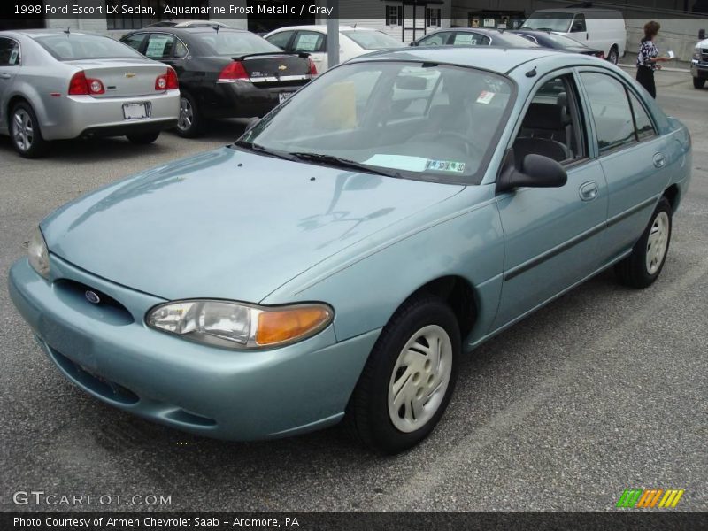 Aquamarine Frost Metallic / Gray 1998 Ford Escort LX Sedan