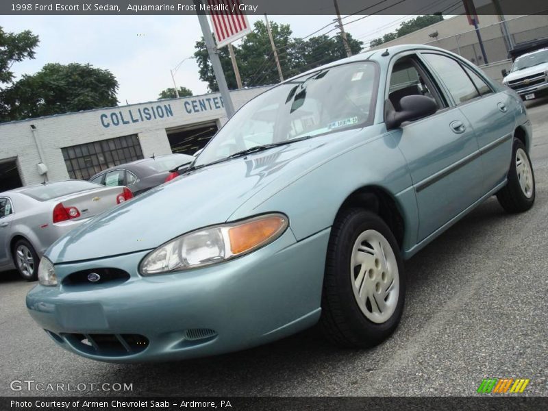 Aquamarine Frost Metallic / Gray 1998 Ford Escort LX Sedan