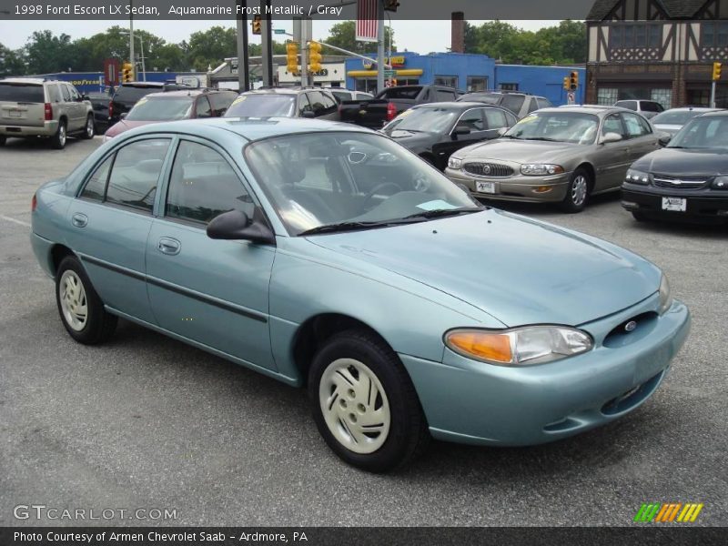 Aquamarine Frost Metallic / Gray 1998 Ford Escort LX Sedan