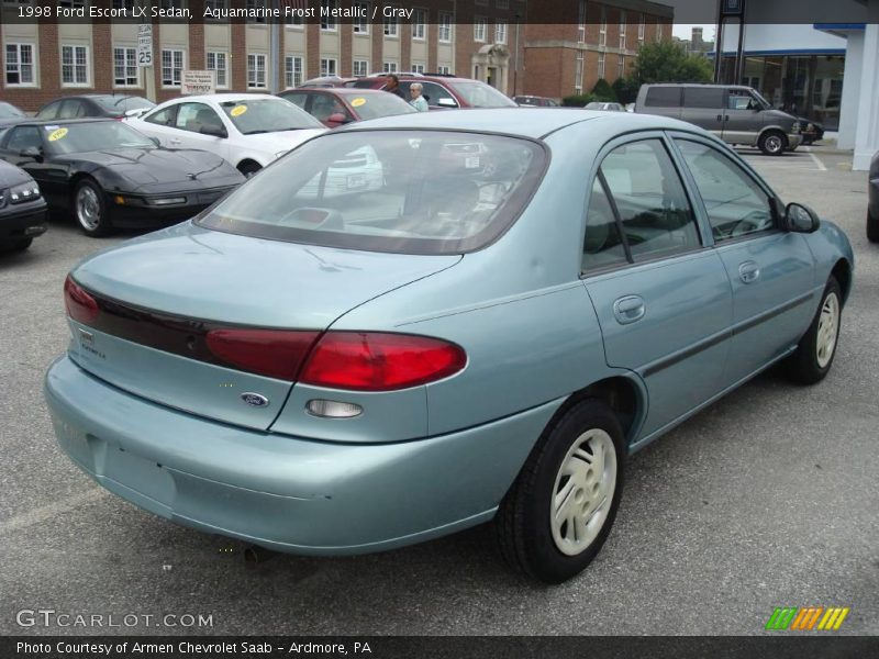 Aquamarine Frost Metallic / Gray 1998 Ford Escort LX Sedan